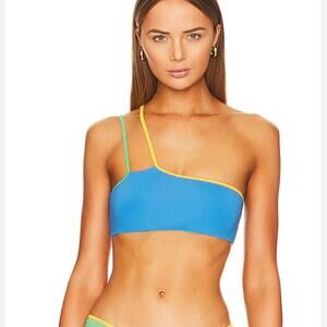 NWT Stone Fox Swim Ibiza One Shoulder Bikini Top Tranquil Apple Mint XS Revolve